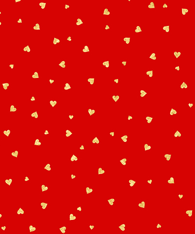 Gold Red Hearts