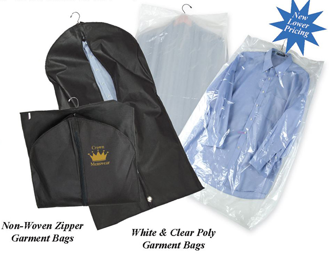 Garment Bags, Clear Zippered Garment Bags