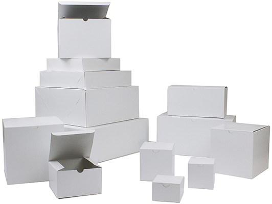 6 1/2 x 6 1/2 x 1 5/8 White Gloss Gift Box