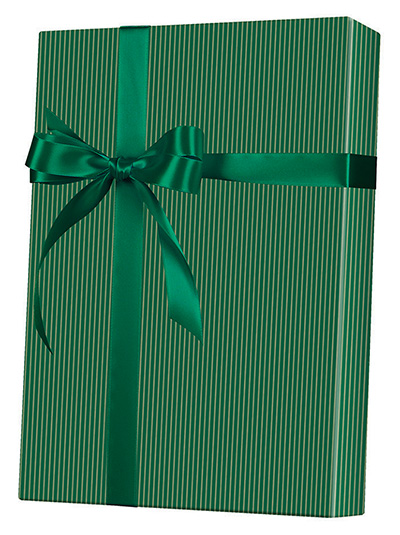 Gold & Green Stripe Giftwrap