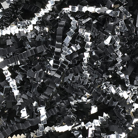 crinkle shred silver black